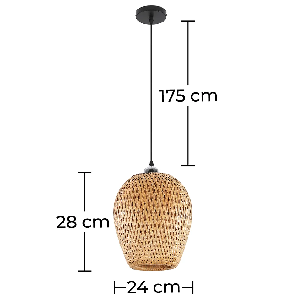 Lampa sufitowa z bambusa - Lampa wisząca w stylu boho Bali - Gina image 10