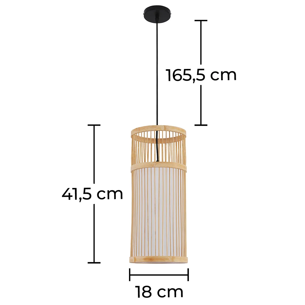 Lampa sufitowa z bambusa - Lampa wisząca w stylu boho Bali - Lawan image 10