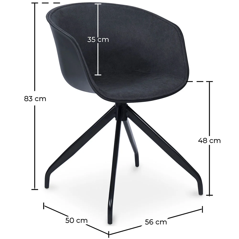 Fotel biurowy z podłokietnikami - Czarny Designerski fotel do biurka - Jodie image 10