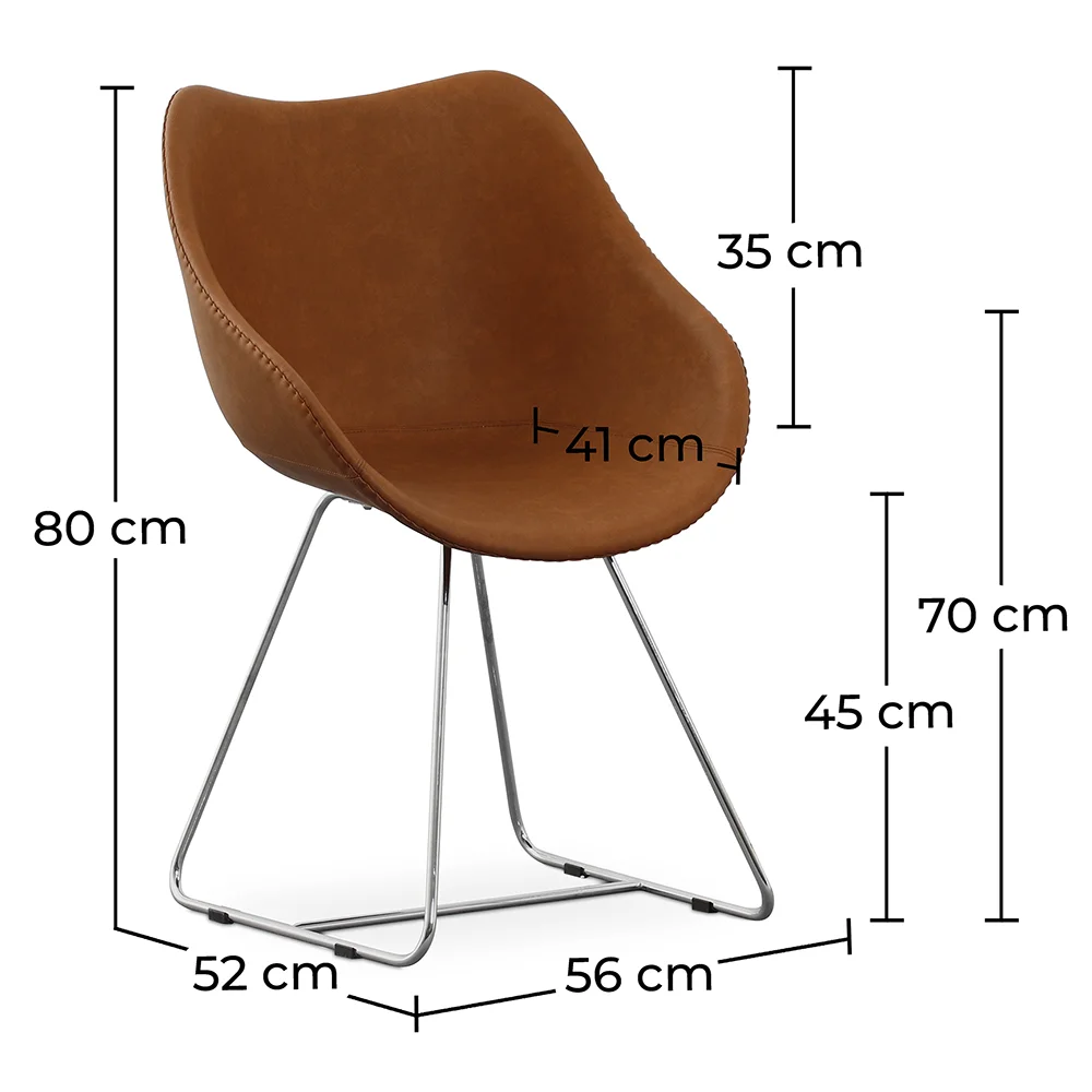Krzesło do jadalni z podłokietnikami - Leatherette - Pú image 10
