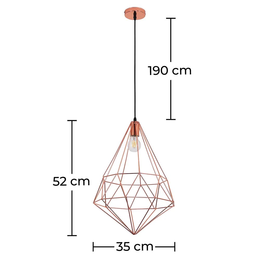 Lampa sufitowa retro - lampa wisząca geometryczna - Yak image 10