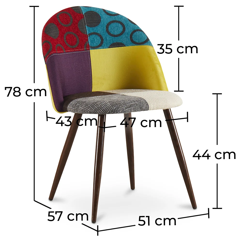 Krzesło do jadalni - tapicerowane w patchworku - styl skandynawski - Ray image 10