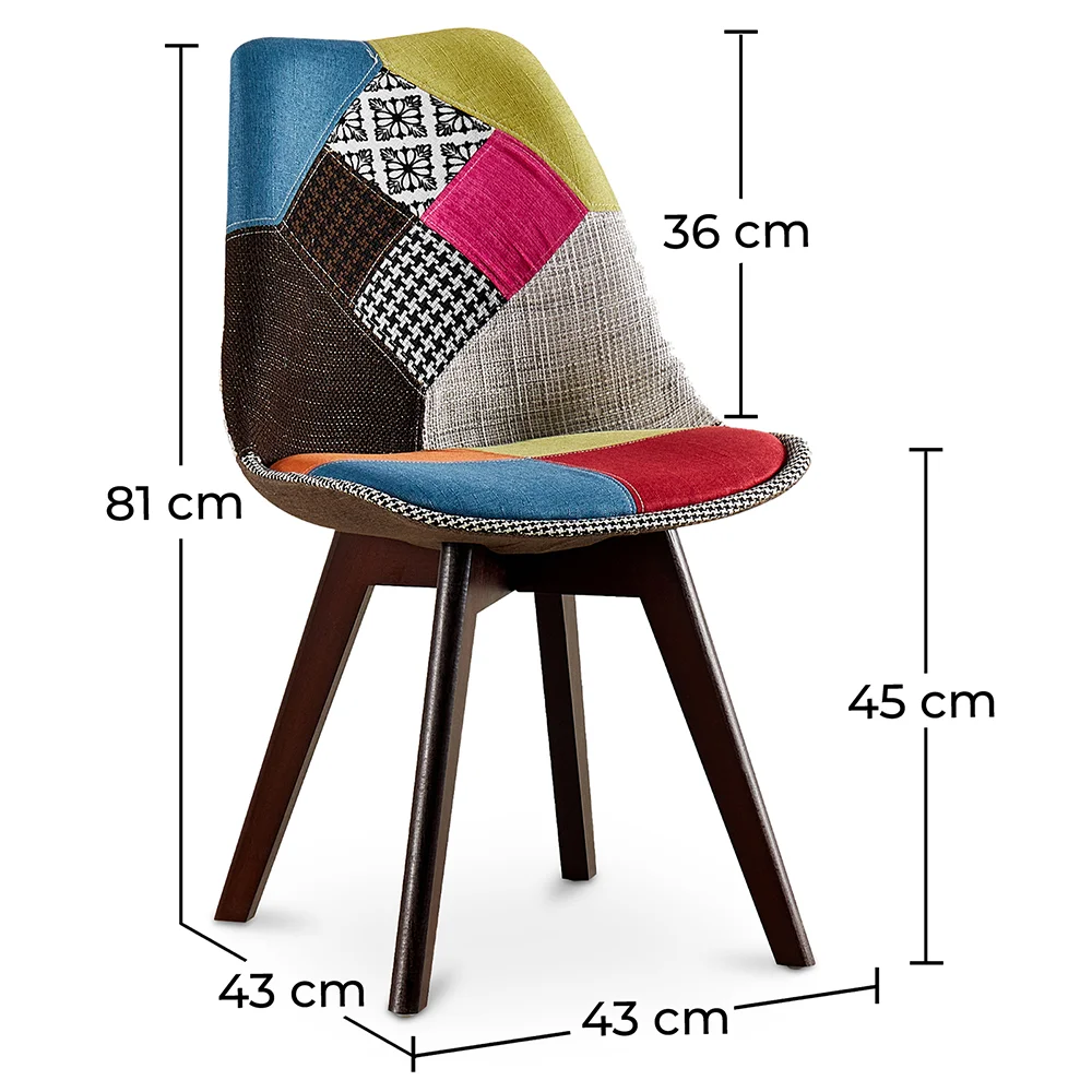 Krzesło do jadalni - tapicerowane w patchwork - Simona image 10
