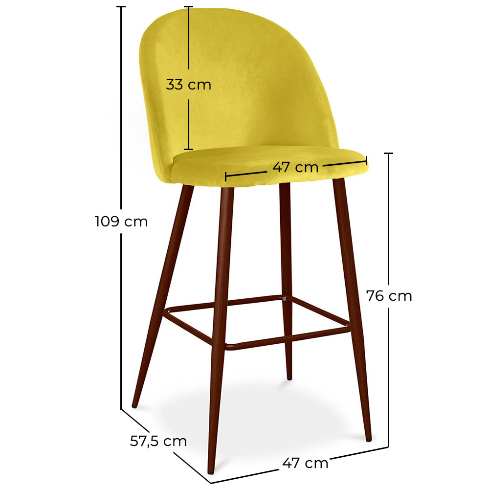 Stołek z aksamitną tapicerką - Scandinavian Design - Evelyne image 10