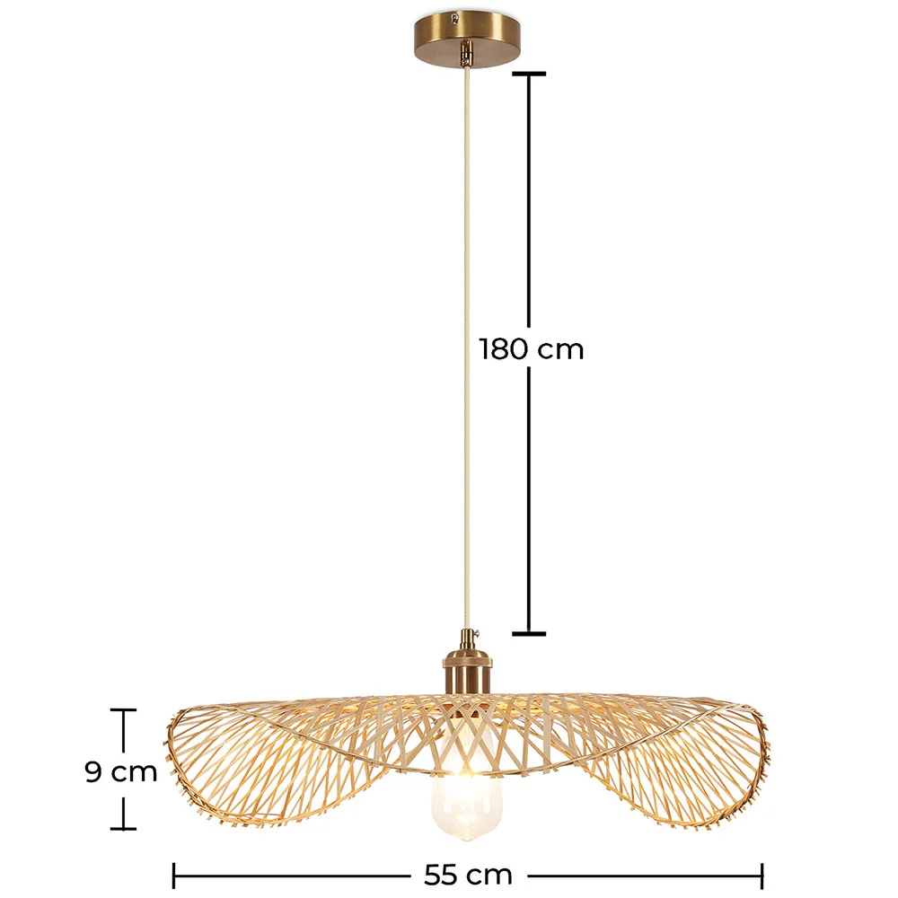 Lampa sufitowa z bambusa - lampa wisząca w stylu boho Bali - Bahati image 10
