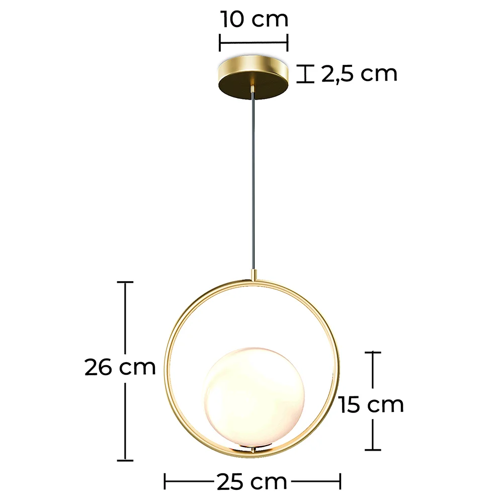 Lampa sufitowa - Kula - Złoty kinkiet - Glum image 10