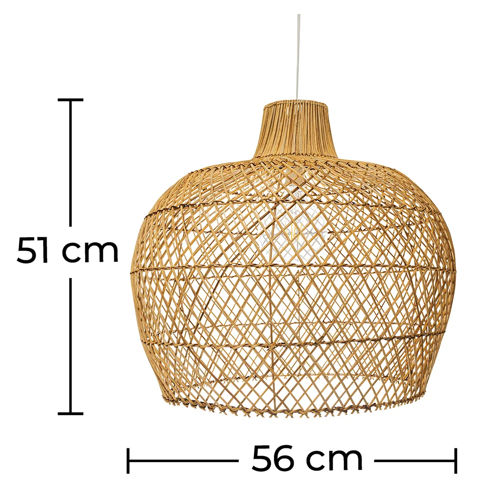 Lampa sufitowa z rattanu - lampa wisząca w stylu boho Bali - Mai image 10