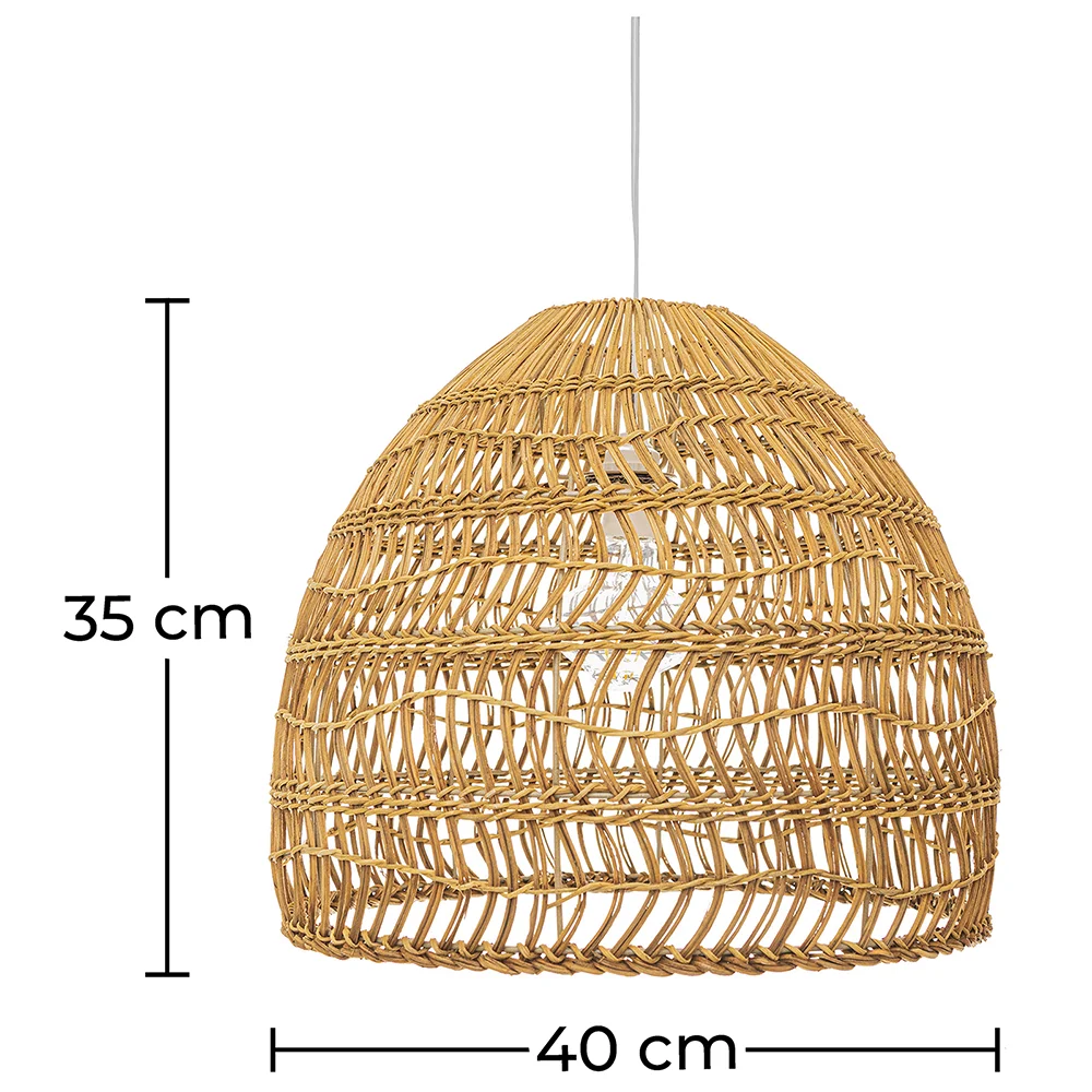 Lampa sufitowa z rattanu - Kinkiet - Projekt lampy boho Bali - 40cm - Hoa image 10