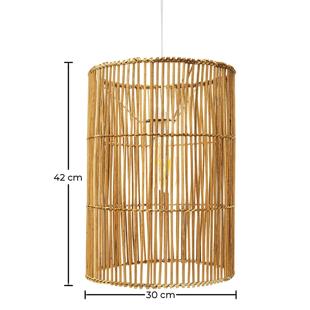 Lampa sufitowa z rattanu - Lampa wisząca w stylu boho Bali - An image 10