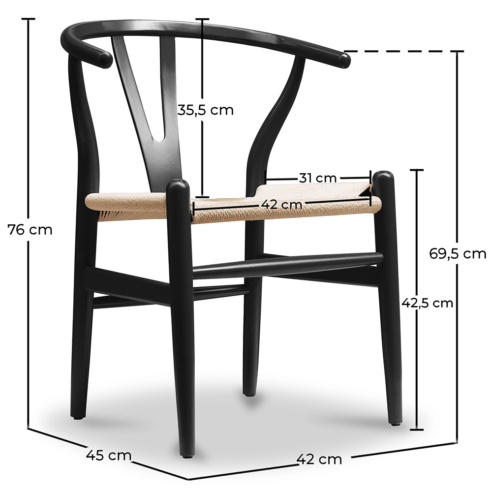 Zestaw 2 drewnianych krzeseł do jadalni - styl skandynawski - Wish image 10