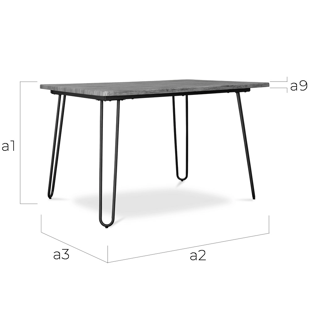 Biurko w pakiecie - Design przemysłowy 120cm - Hairpin + krzesło do jadalni - Stylix image 10