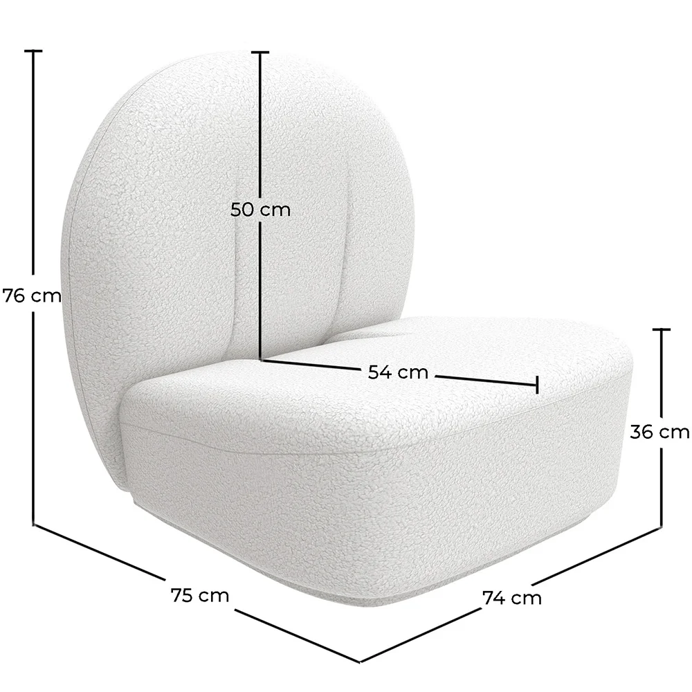 Fotel designerski - tapicerowany tkaniną bouclé - Loraine image 10