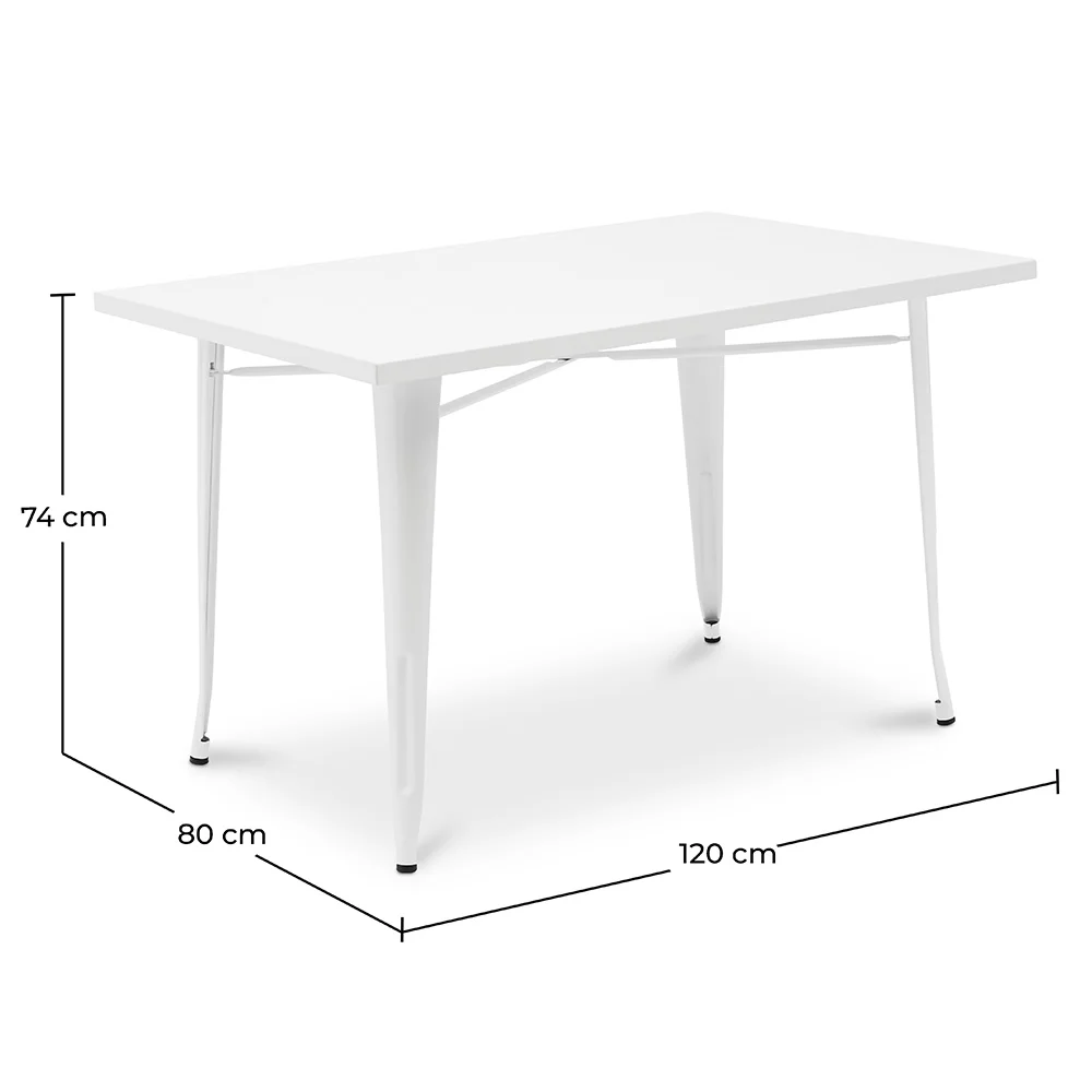 Prostokątny stół do jadalni - Industrial Design - White Metal - Ashi image 10