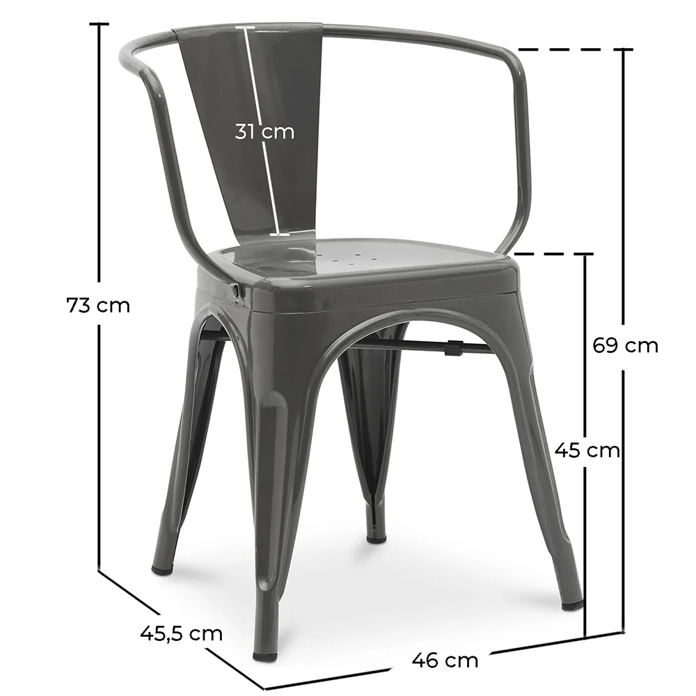 Krzesło do jadalni z podłokietnikami - Industrial Design - Steel - New Edition - Stylix image 10