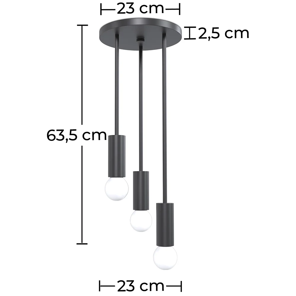 Lampa sufitowa w stylu nowoczesnym - Lampa wisząca - 3 ramiona - Troy image 10