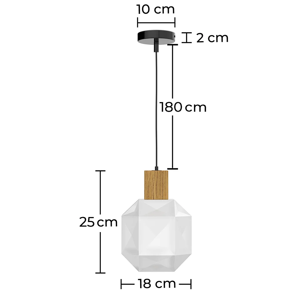Lampa sufitowa z drewna i szkła - lampa wisząca w stylu projektowym - Bumba image 10