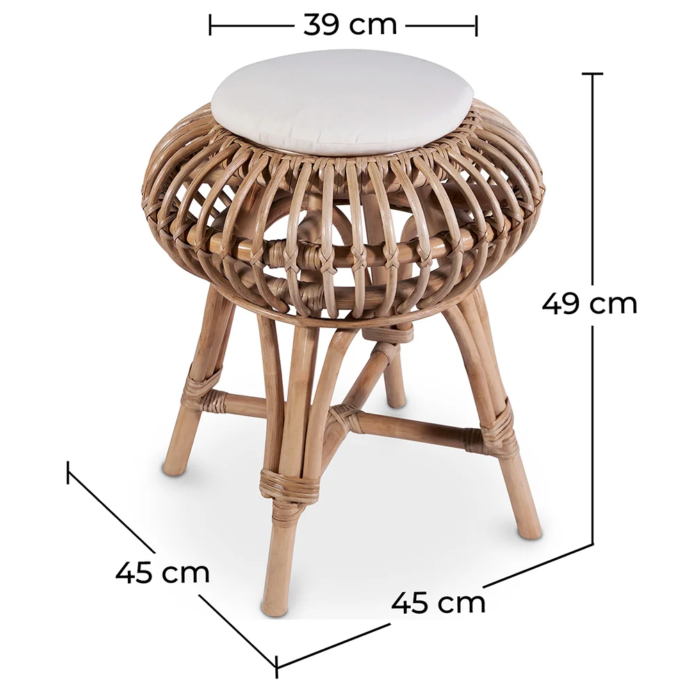 Rattanowy stołek barowy - Styl Boho Bali - Lera image 10