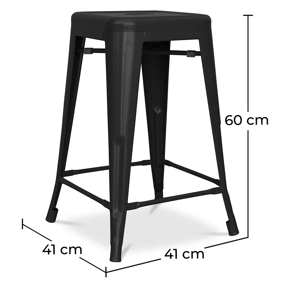 Stołek barowy - Industrial Design - Matte Steel - 60cm - New Edition - Stylix image 10