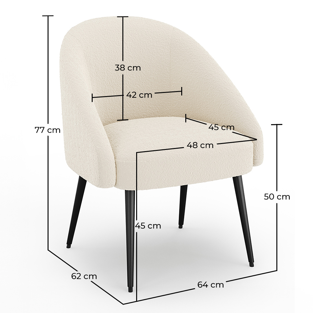 Fotel designerski - tapicerowany tkaniną bouclé - Wasda image 10