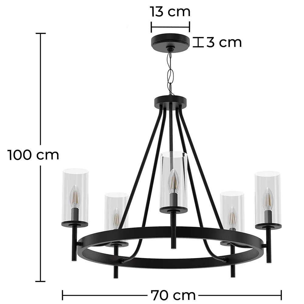 Lampa sufitowa - Lampa wisząca - Świecznik - Loney image 10