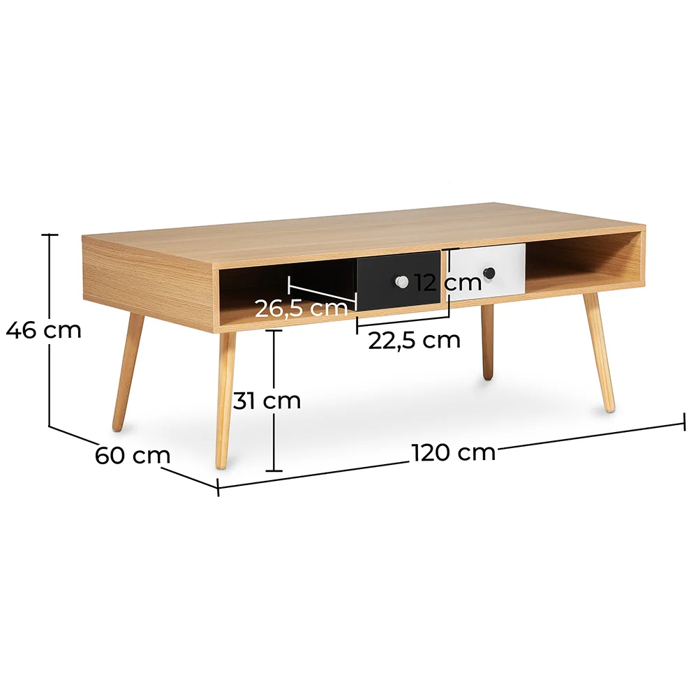 Drewniany stolik kawowy - skandynawski design - Miua image 10