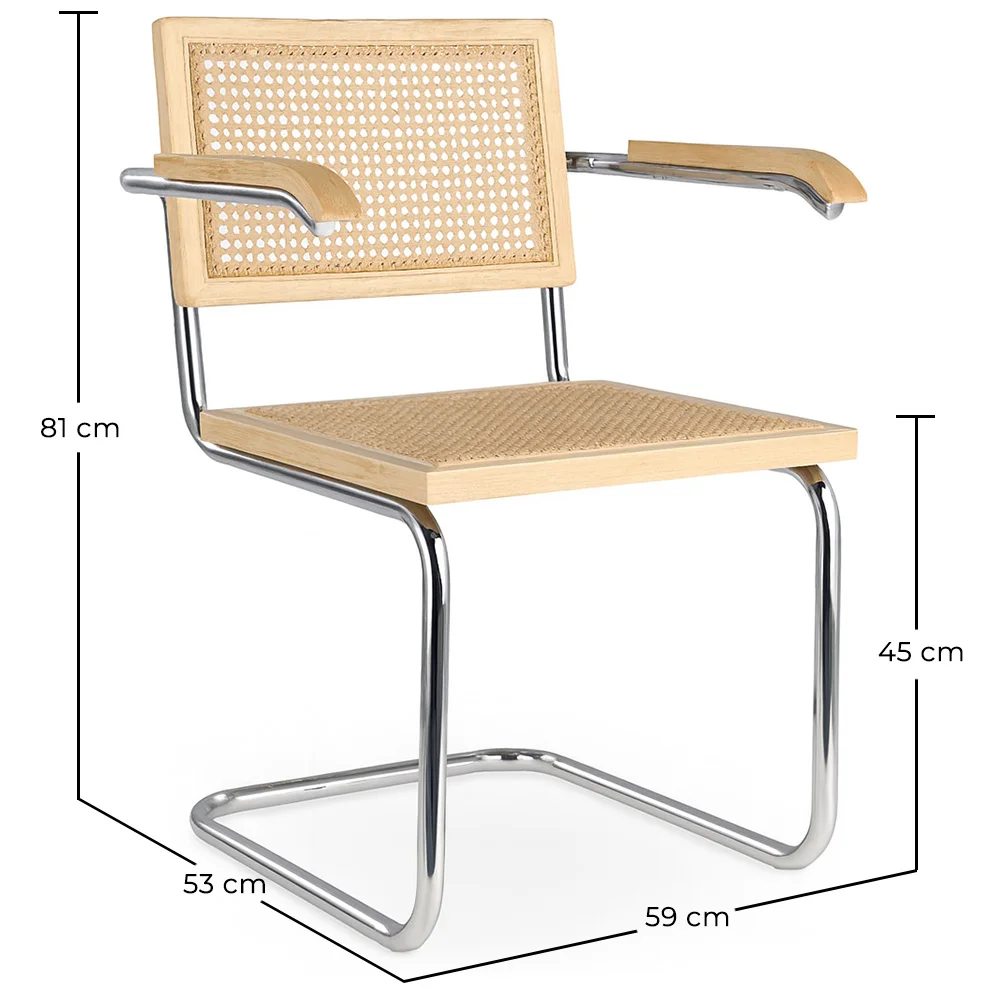 Krzesło do jadalni z podłokietnikami - Vintage Design - Drewno i Rattan - Bruna image 10
