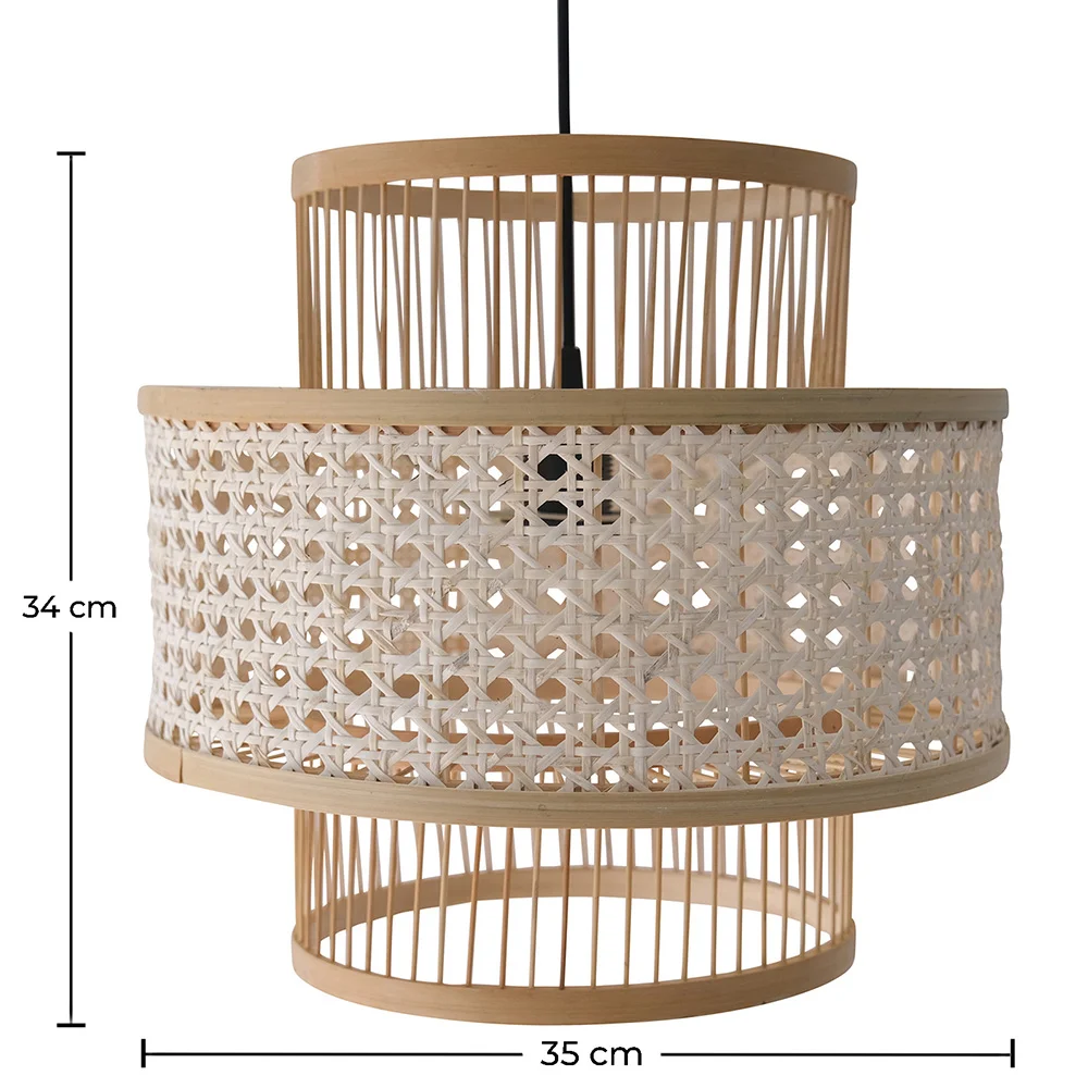 Lampa sufitowa z rattanu - Lampa wisząca w stylu boho Bali - Yei image 10