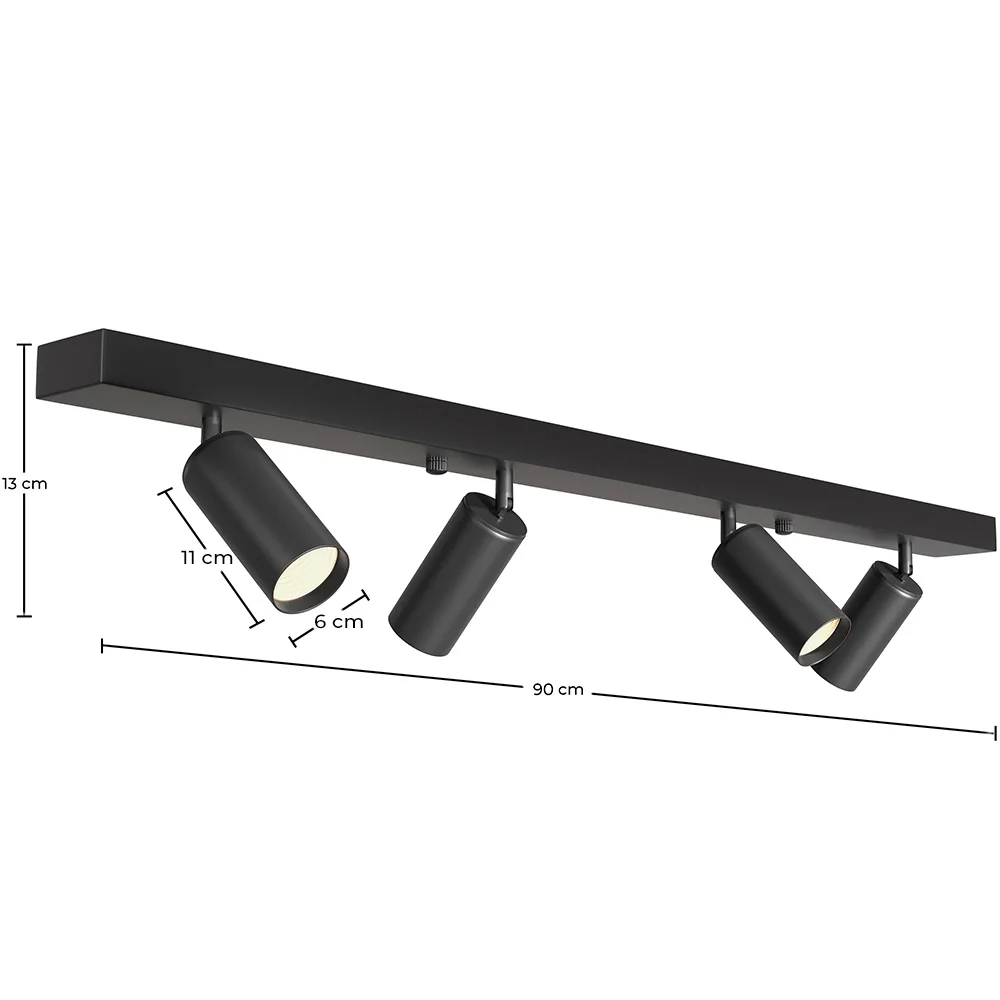 Lampa Szynowa Sufitowa - 4 Regulowane Reflektory - 90CM image 10