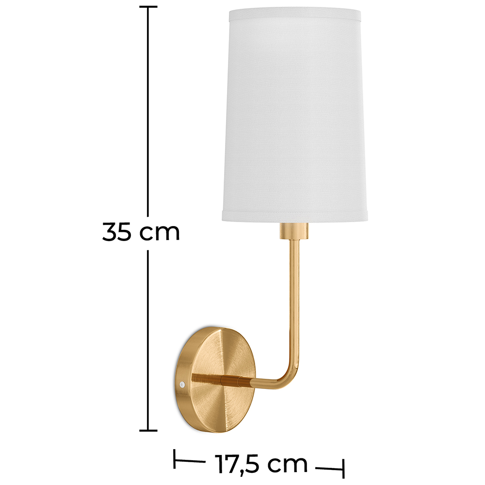 Lampa Ścienna - Złota z Abażurem z Tkaniny - Miu image 10