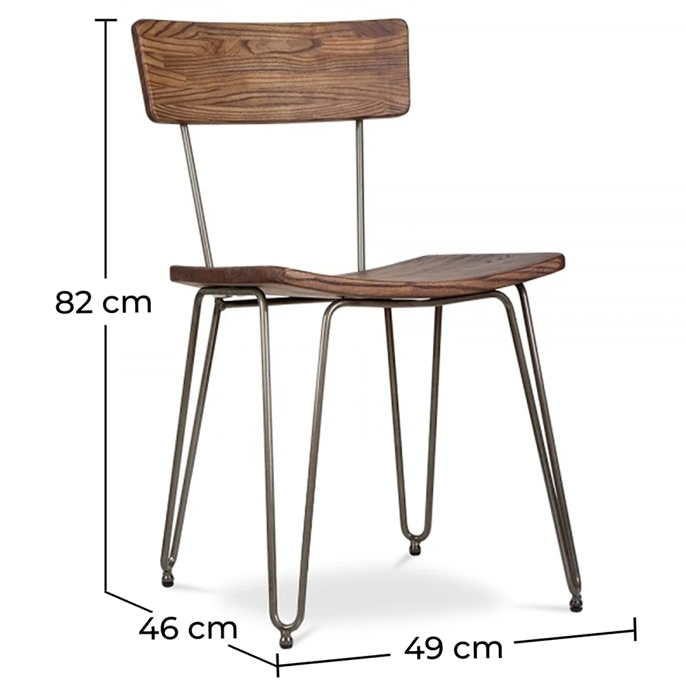 Zestaw 2 drewnianych krzeseł do jadalni - Industrial Design - Hairpin image 10