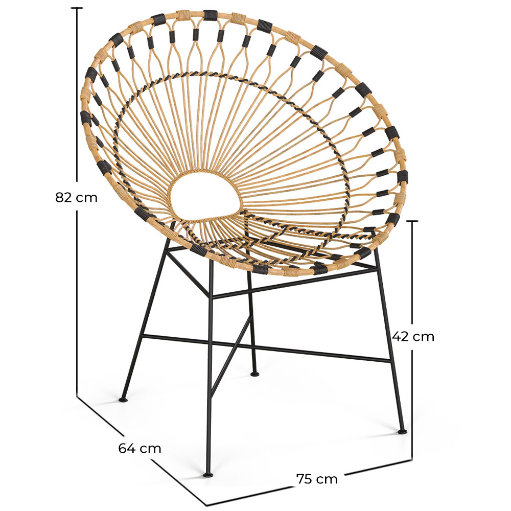 Okrągłe krzesło ogrodowe z syntetycznego rattanu - Projekt Boho Bali - Elsa image 10
