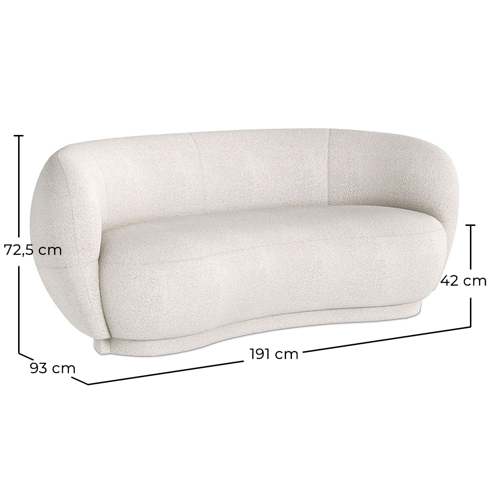 Sofa zakrzywiona 3-osobowa w tkaninie bouclé - Curvy image 10