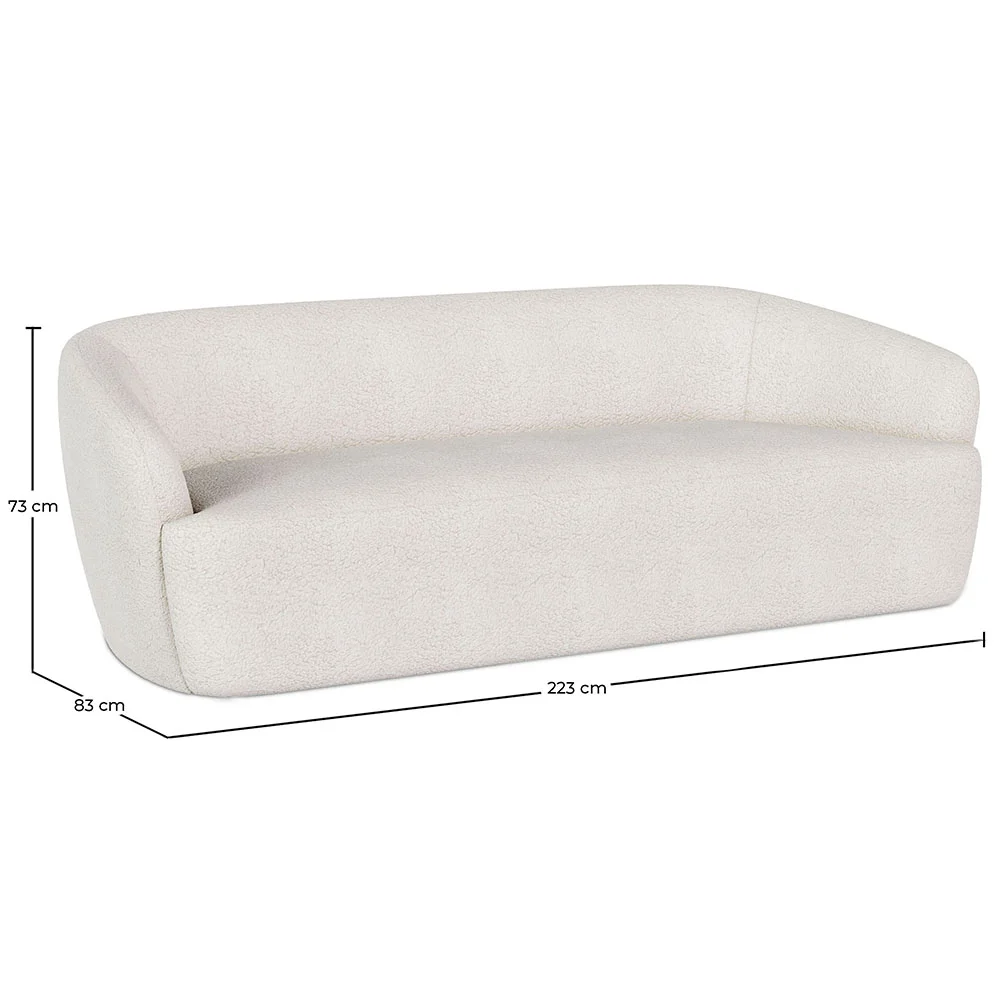 Krzywa Sofa - 3 Osobowa - Tkanina Boucle - Bold image 10