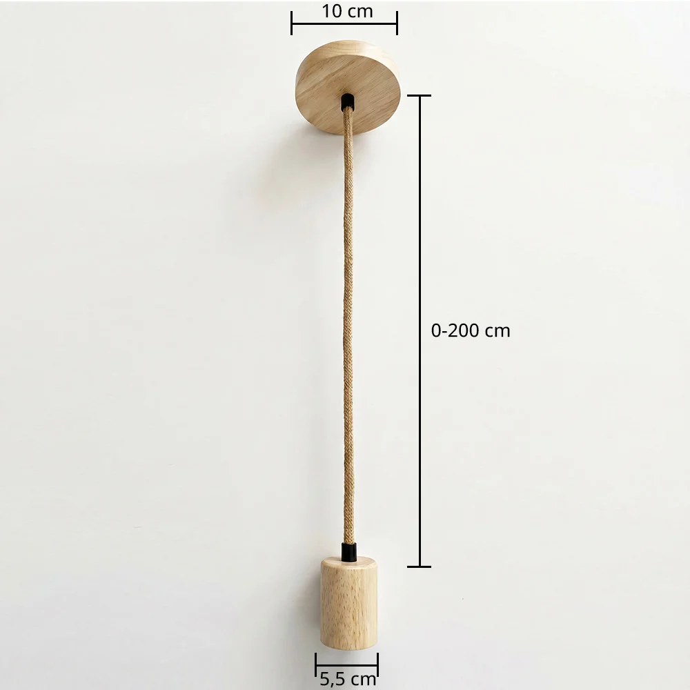 Podwieszany Kabel do Lampy z Dziewięciostopniowego I Drewna - 200 cm - Hanz image 10