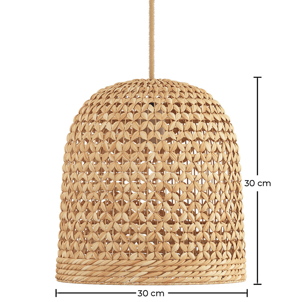 Lampa Sufitowa z Ratana - Lampa Wisząca w Stylu Boho Bali - 30 cm - Rava image 10