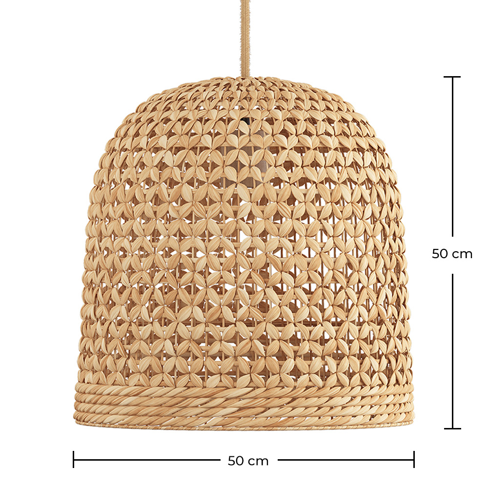 Lampa Sufitowa z Ratana - Lampa Wisząca w Stylu Boho Bali - 50 cm - Rava image 10