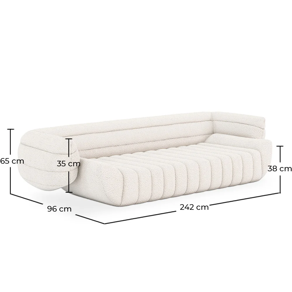 Sofa obita tkaniną bouclé - 3/4 miejsca siedzące - Caden image 10