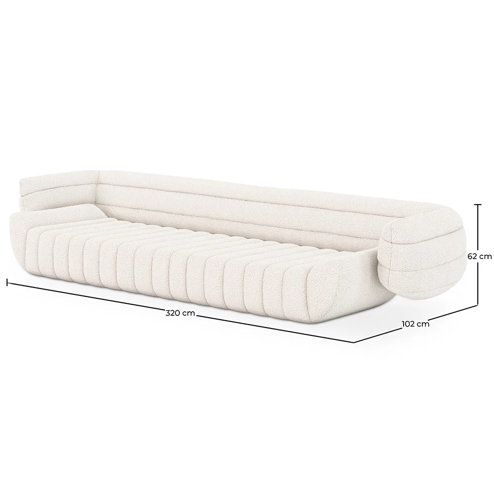 Sofa obita tkaniną bouclé - 4/5 miejsc siedzących - Caden image 10