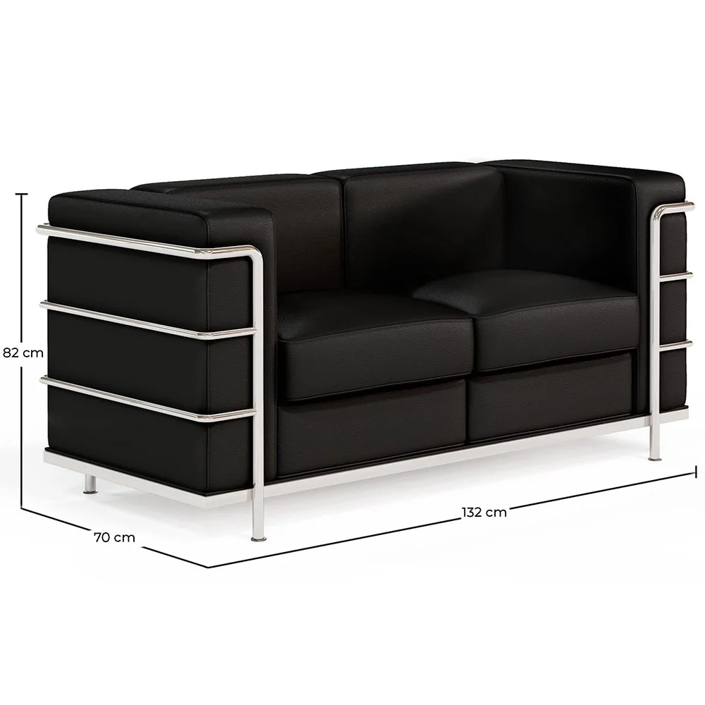 Sofa dwuosobowa - Obita eko-skórą - Lecur image 10