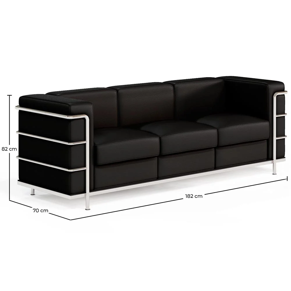 Sofa trzyosobowa - Obita eko-skórą - Lecur image 10