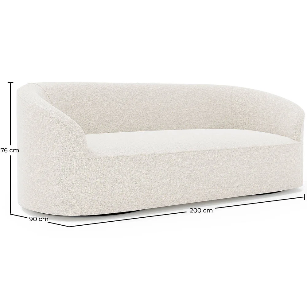 Sofa 3/4-osobowa - Obita tkaniną bouclé - Herina image 10