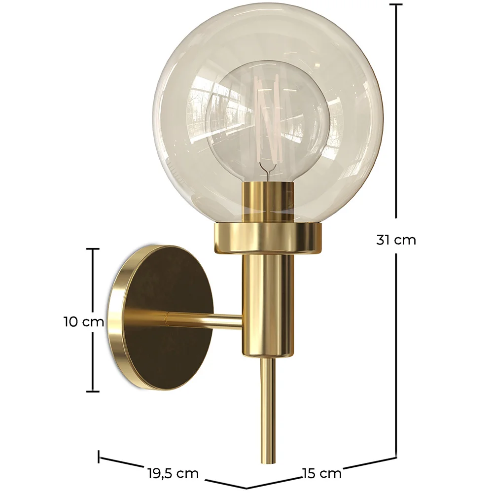 Złota kinkietowa lampa ścienna - Lica image 10