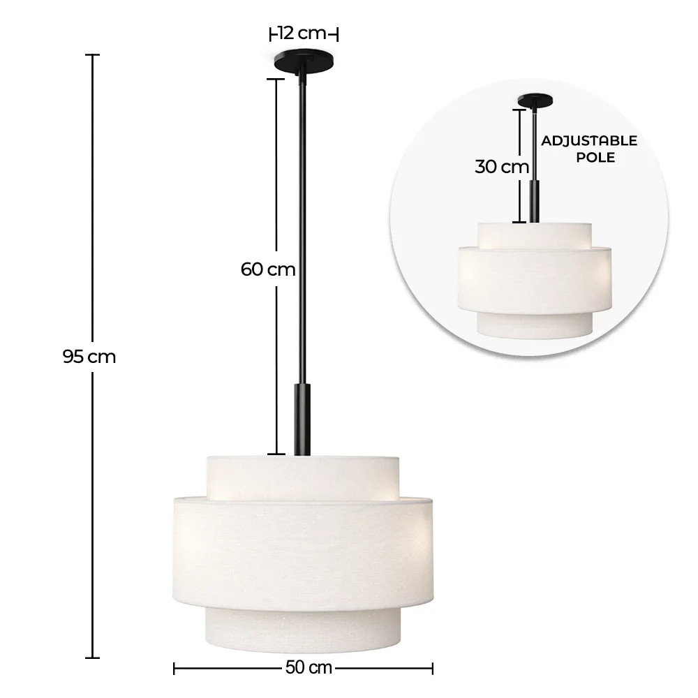 Wisząca lampa sufitowa - Abażur z materiału - Lorwe image 10