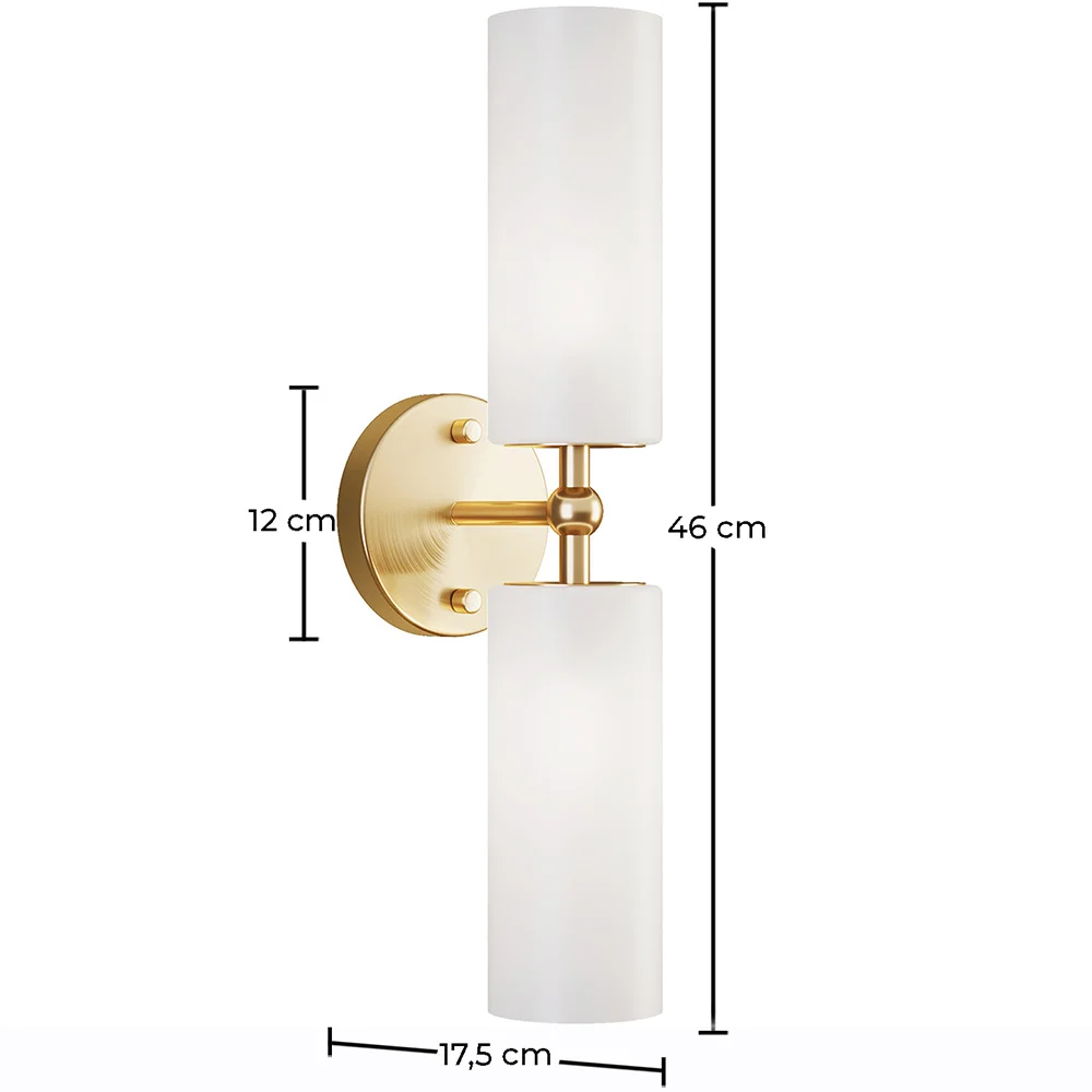 Starzenie się Złota Lampa Ścienna - Aplik na 2 Żarówki - Feru image 10