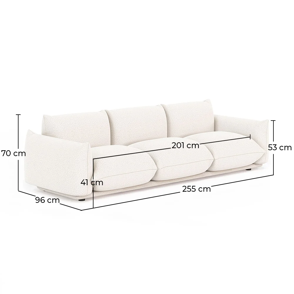 Sofa 3-osobowa - Tapicerowana tkaniną bouclé - Wers image 10