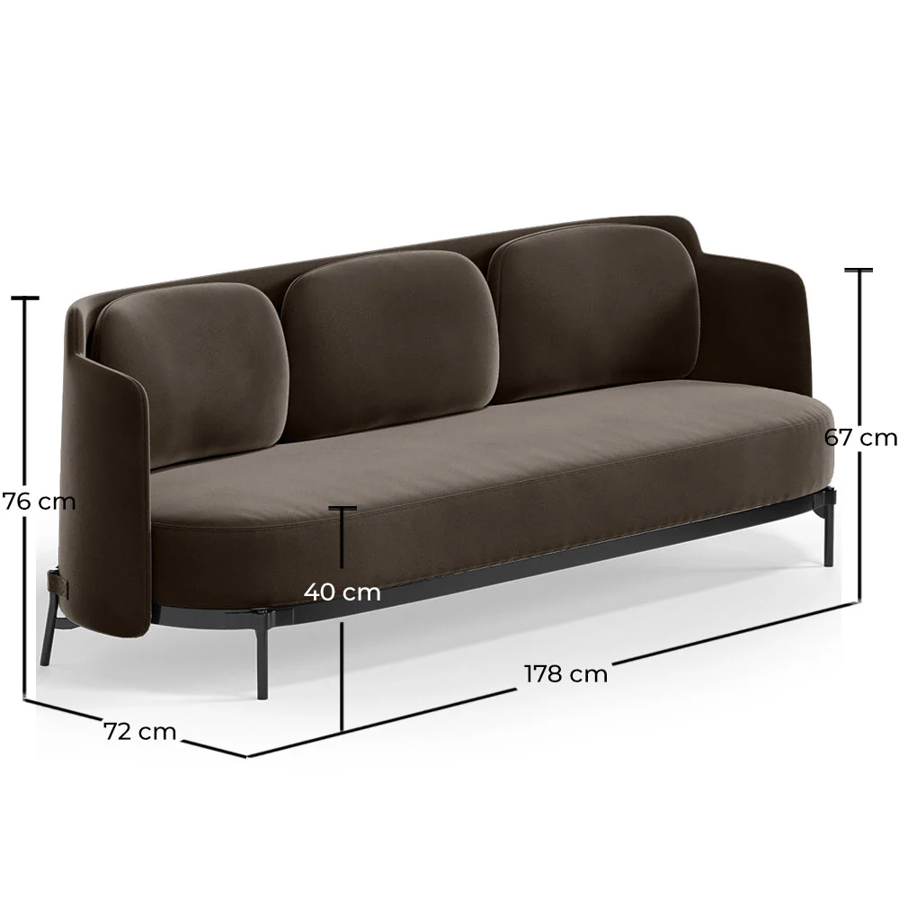 Sofa trzyosobowa - Tapicerka z aksamitu - Terron image 10
