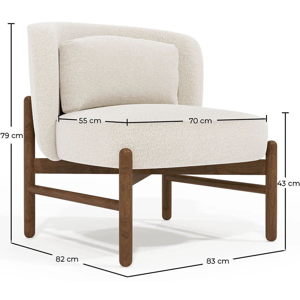 Fauteuil in Bouclé-stof en hout - Brina image 10