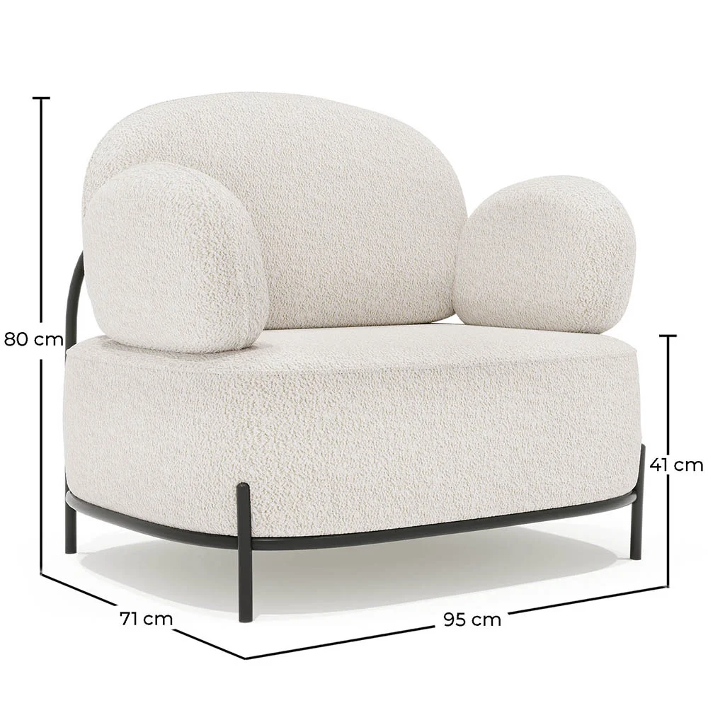Fotel designerski - Tapicerowany tkaniną bouclé - Baman image 10