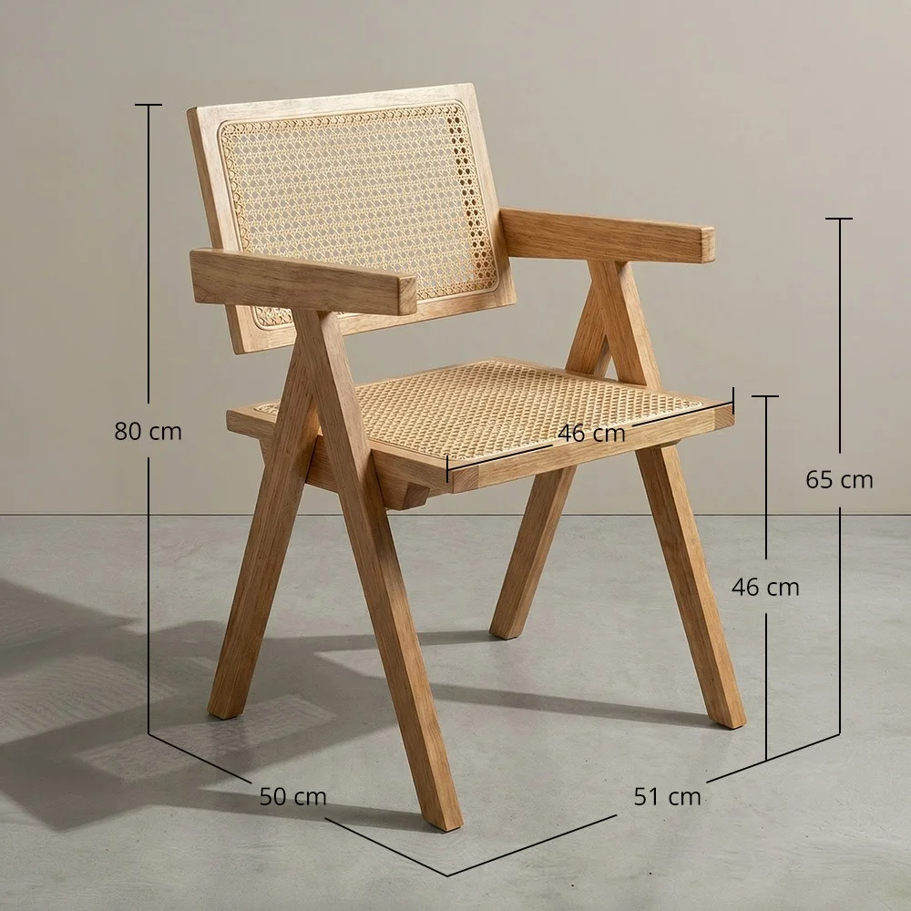 Krzesło jadalniane z rattanu - z podłokietnikami - Kane image 10