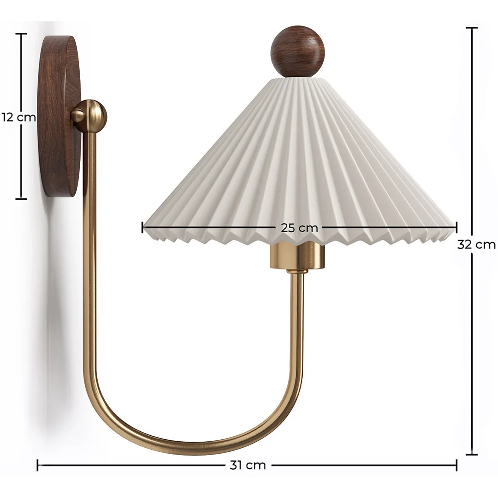 Starzenie się Złota Lampa Ścienna - Wintage Kinkiet - Leig image 10